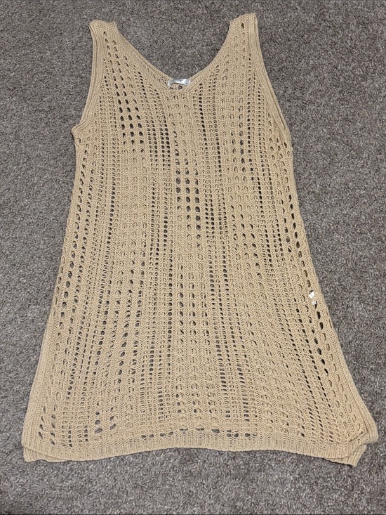 al’mage Other - Beige Crochet Swim Coverup Tank Dress - xxl